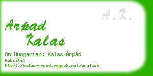 arpad kalas business card