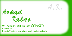 arpad kalas business card